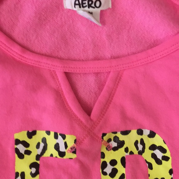 NEW Aero Neon Animal Print Graphic Crop Sweatshirt - Picture 4 of 7